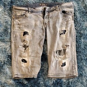 Silver jean shorts